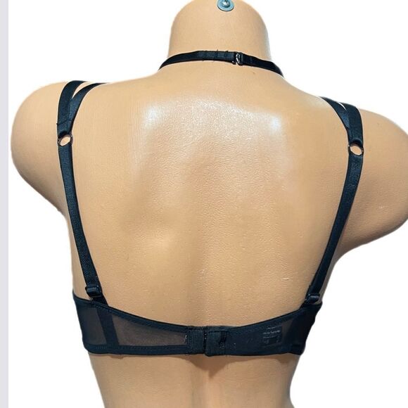 Victoria’s Secret Very Sexy Strappy Unlined Demi Black Lace Bra Black 34C - Picture 4 of 4